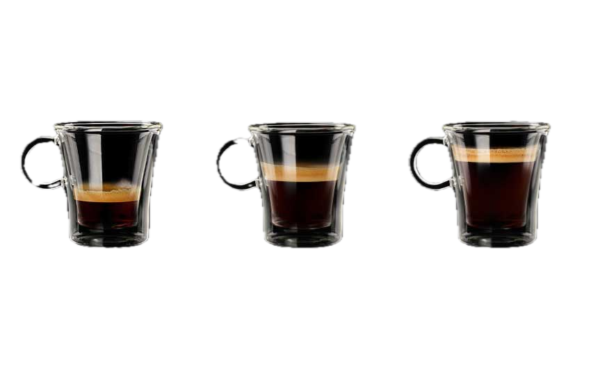 Schwarze Kaffeegetränke